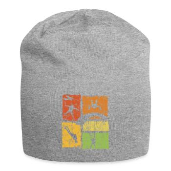 Fallschirmspringer Freifall mit Fallschirm - Jersey-Beanie - Grau meliert - Vorne
