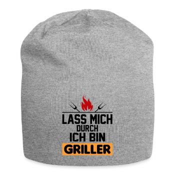 Lass mich durch Ich bin Griller Grillsprüche Chef - Jersey-Beanie - Grau meliert - Vorne