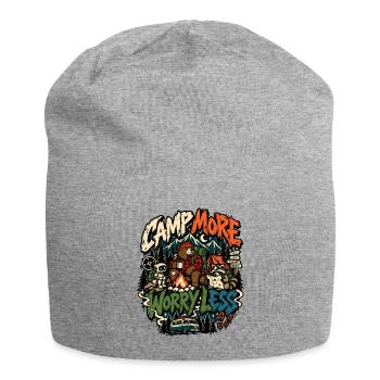 Mehr Camp, weniger Langeweile - Jersey-Beanie - Grau meliert - Vorne