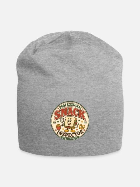Professional Snack Inspector – Vintage Food - Jersey-Beanie - Grau meliert