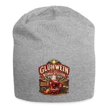 Glühwein ist mein Weihnachtsstern Weihnachtsmarkt - Jersey-Beanie - Grau meliert - Vorne