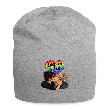 Lesbisch, aber nicht queer - Jersey-Beanie - Grau meliert - Vorne