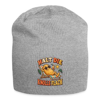 Halt die Knolle flach – Kartoffel Urlaub - Jersey-Beanie - Grau meliert - Vorne