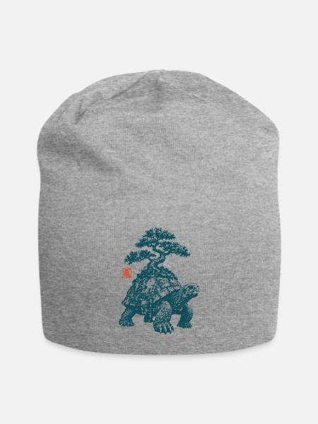 Bonsai Schildkröte - Jersey-Beanie - Grau meliert