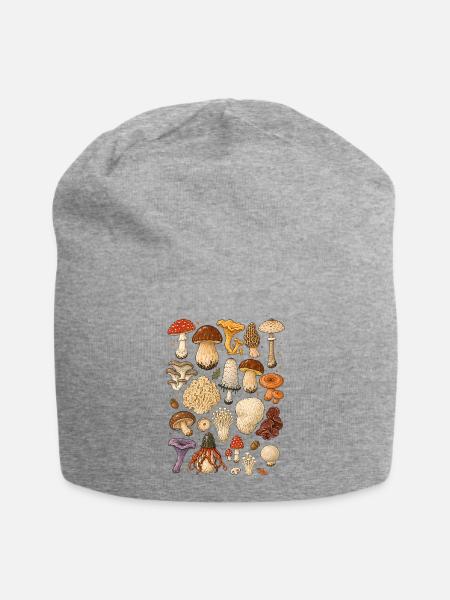 Pilze | Mykologie & Wald - Jersey-Beanie - Grau meliert