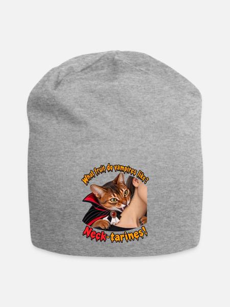 Vampirkatze - Jersey-Beanie - Grau meliert
