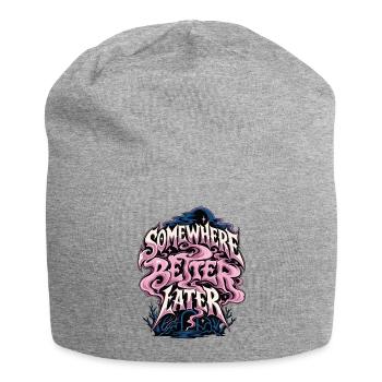 Zwischen Welten Pinker Nebel - Jersey-Beanie - Grau meliert - Vorne