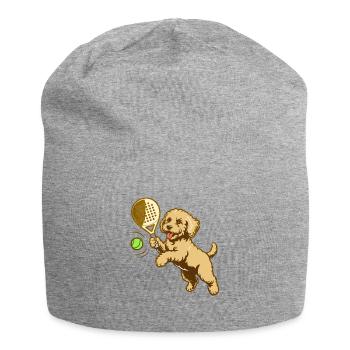 Tennishund: Energie und Spaß - Jersey-Beanie - Grau meliert - Vorne