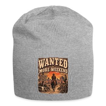 Wollte mehr Wochenend-Cowboy - Jersey-Beanie - Grau meliert - Vorne