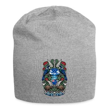 Neuseeland | Kiwi, Tui & Silberfarn - Jersey-Beanie - Grau meliert - Vorne