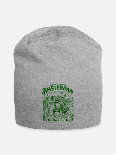 Welcome To Amsterdam Netherlands European - Jersey-Beanie - Grau meliert