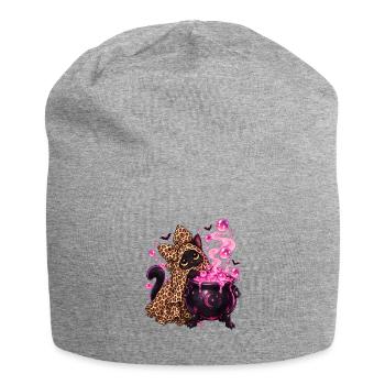 Leopardhexenkatze Pinkkessel - Jersey-Beanie - Grau meliert - Vorne