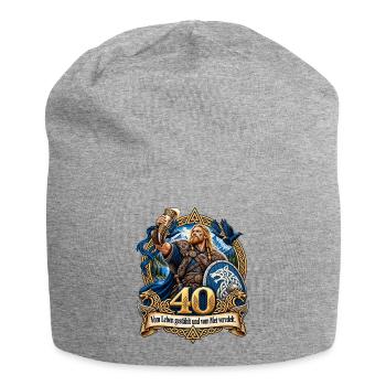 40.Geburtstag - Jersey-Beanie - Grau meliert - Vorne