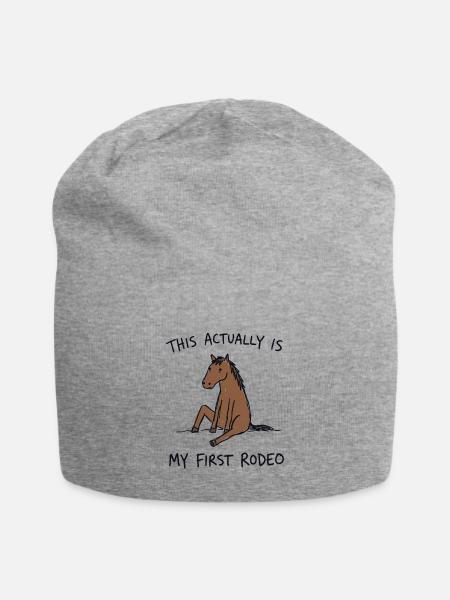 Mein erstes Rodeo – Pferd Cartoon - Jersey-Beanie - Grau meliert