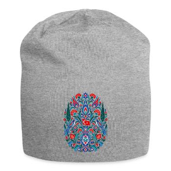 Türkei | Tulpen & osmanische Volkskunst - Jersey-Beanie - Grau meliert - Vorne