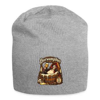 Vampir im Bierfass – Bier statt Blut - Jersey-Beanie - Grau meliert - Vorne