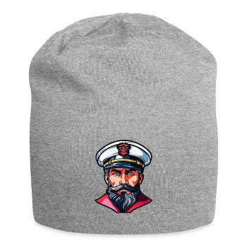 Kapitän mit weißem Uniformhut - Jersey-Beanie - Grau meliert - Vorne