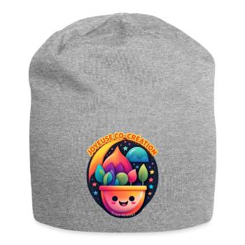 Lächelnder kreativer Topf und Co-Kreation - Jersey-Beanie - Grau meliert - Vorne