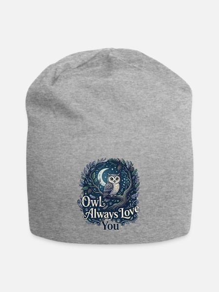 Owl Always Love You Eule Wortspiel Liebe - Jersey-Beanie - Grau meliert
