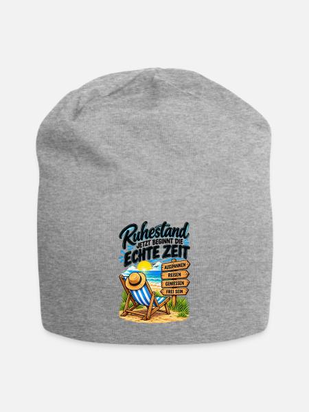 Ruhestand: Echte Zeit am Strand - Jersey-Beanie - Grau meliert