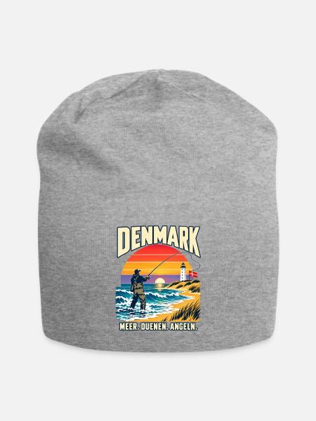 Dänemark Küstenangler Sonnenuntergang - Jersey-Beanie - Grau meliert