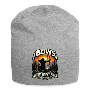 Bogenschießen, Bogenschütze - Jersey-Beanie - Grau meliert - Vorne