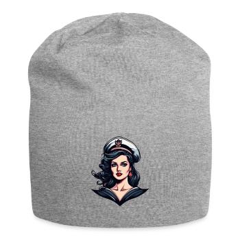 Matrosin mit Mütze Retro Portrait - Jersey-Beanie - Grau meliert - Vorne