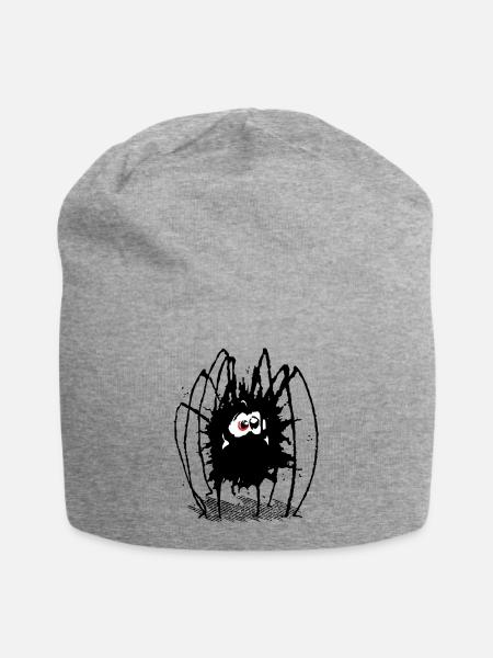Spinne "Igitte" - Jersey-Beanie - Grau meliert