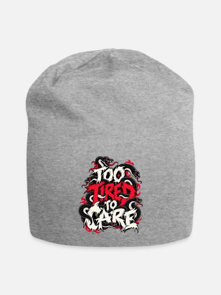 Too Fired to Care - Jersey-Beanie - Grau meliert