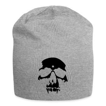 crâne skull - Bonnet en jersey - gris chiné - Devant