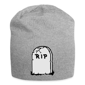 Coffin, Totenkopf, Gruft, grave, gravestone, death - Jersey Beanie - heather grey - Front