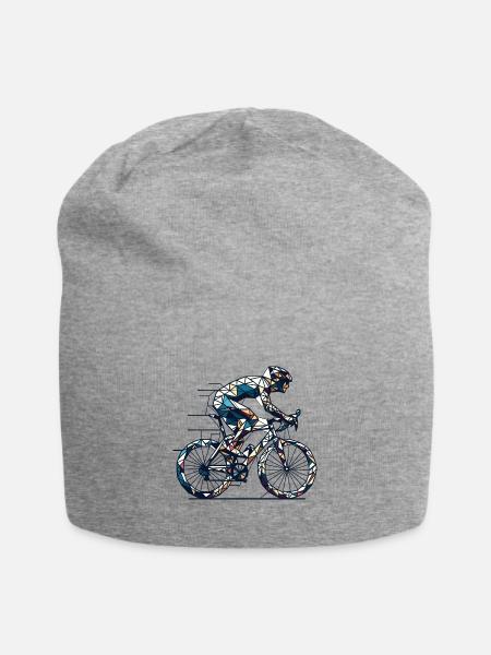 Vektor Polygon Radfahrer Rennrad Kunst - Jersey-Beanie - Grau meliert