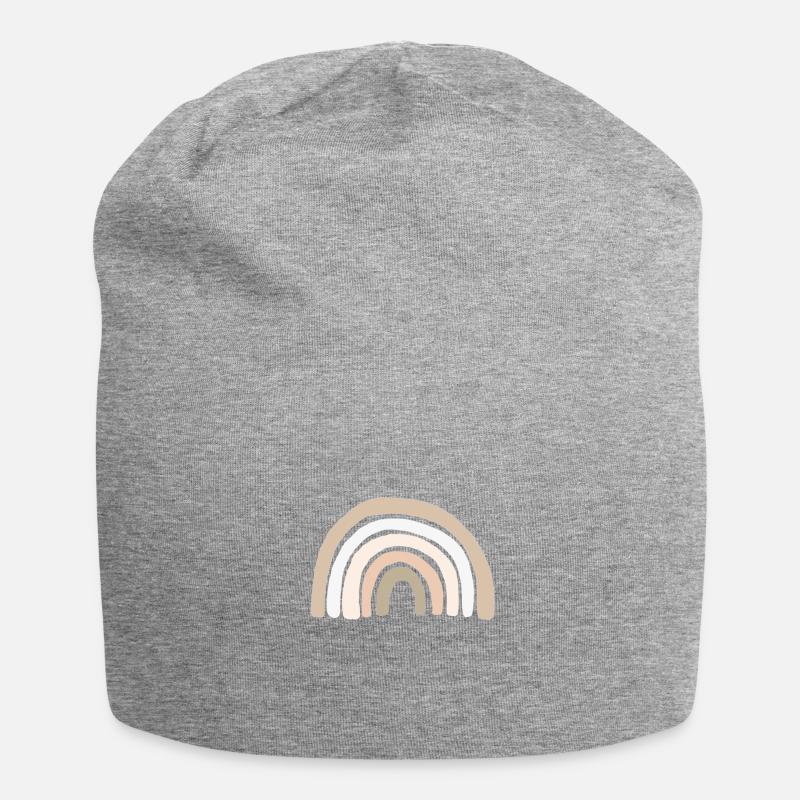 Regenbogen - Jersey-Beanie - Grau meliert