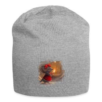 Mouse Christmas Gift - Jersey Beanie - heather grey - Front
