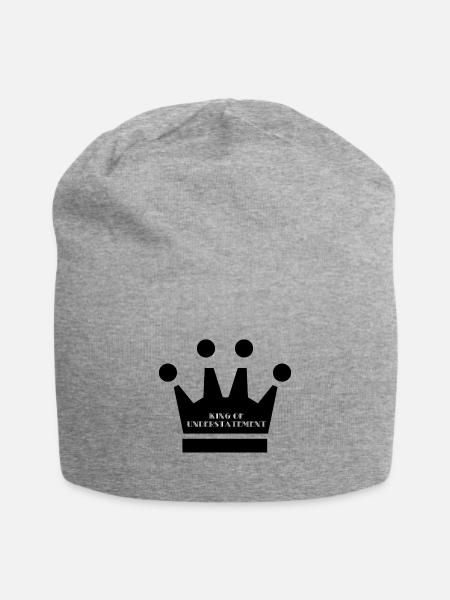 King of understatement,König der Untertreibung - Jersey-Beanie - Grau meliert