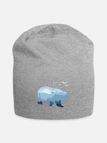 Bear Nature Wilderness - Jersey Beanie - heather grey