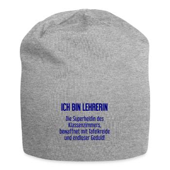 Lehrerin - Die Superheldin des Klassenzimmers! - Jersey-Beanie - Grau meliert - Vorne