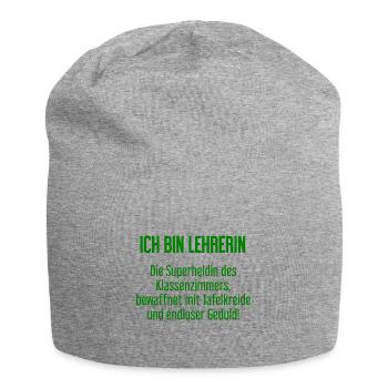Lehrerin - Die Superheldin des Klassenzimmers! - Jersey-Beanie - Grau meliert - Vorne