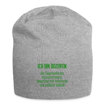 Dozentin - Die Superheldin des Klassenzimmers! - Jersey-Beanie - Grau meliert - Vorne