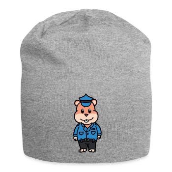 Polizei Hamster Polizist Beruf Kinder Kind Cop Job - Jersey-Beanie - Grau meliert - Vorne