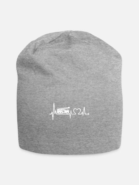 Feuerwehrauto Herzschlag - Jersey-Beanie - Grau meliert