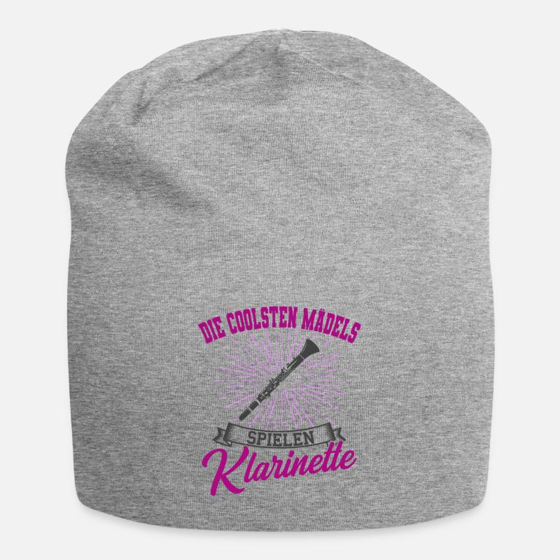 Klarinetten Klarinette Mädchen Geschenkidee - Jersey-Beanie - Grau meliert