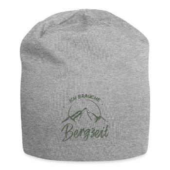 Brauche Bergzeit Geschenk wandern Geschenkidee - Jersey-Beanie - Grau meliert - Vorne