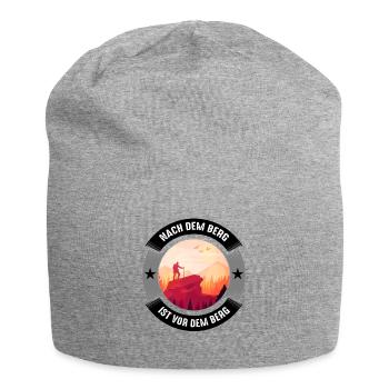Nach dem Berg ist vor Geschenk wandern Geschenkide - Jersey-Beanie - Grau meliert - Vorne