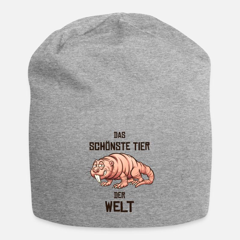 Nacktmull Naked Mole Geschenk - Jersey-Beanie - Grau meliert