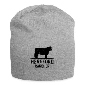 Hereford Rancher Hereford Cow - Jersey Beanie - heather grey - Front