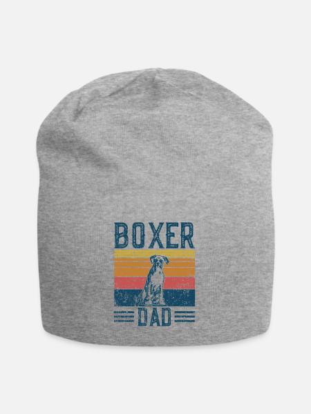 Hund Papa - Boxer Papa - Jersey-Beanie - Grau meliert