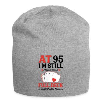 Deck Card Games – 95th Birthday - Jersey Beanie - heather grey - Front