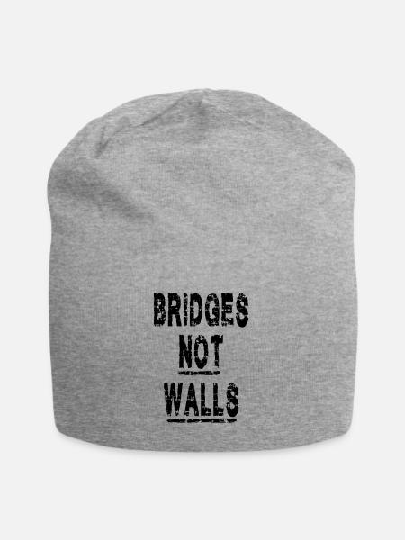 Bridges not Walls Demonstration Demo - Jersey-Beanie - Grau meliert