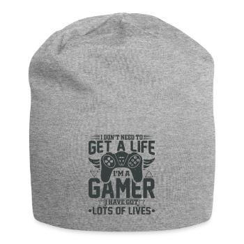 Gamer gaming gaming computer game controller - Jersey Beanie - heather grey - Front